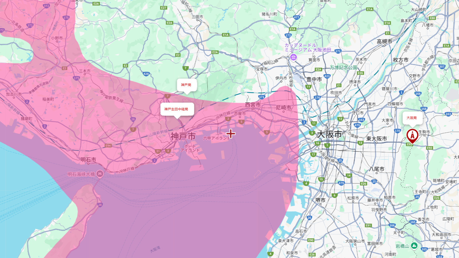神戸市の電波事情